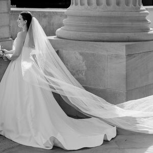 Cathedral Length Ivory Pearl Wedding Veil